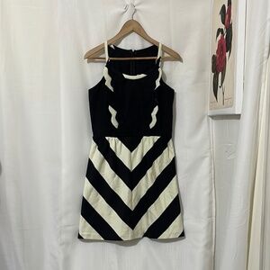 Judith March Black and Cream Striped Dress a106